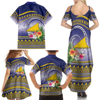 Tokelau Tuluma Family Matching Summer Maxi Dress and Hawaiian Shirt Polynesian Tropical Flowers LT9 - Polynesian Pride