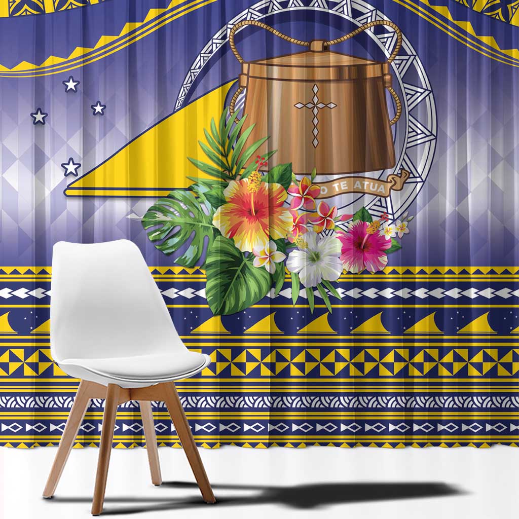 Tokelau Tuluma Window Curtain Polynesian Tropical Flowers