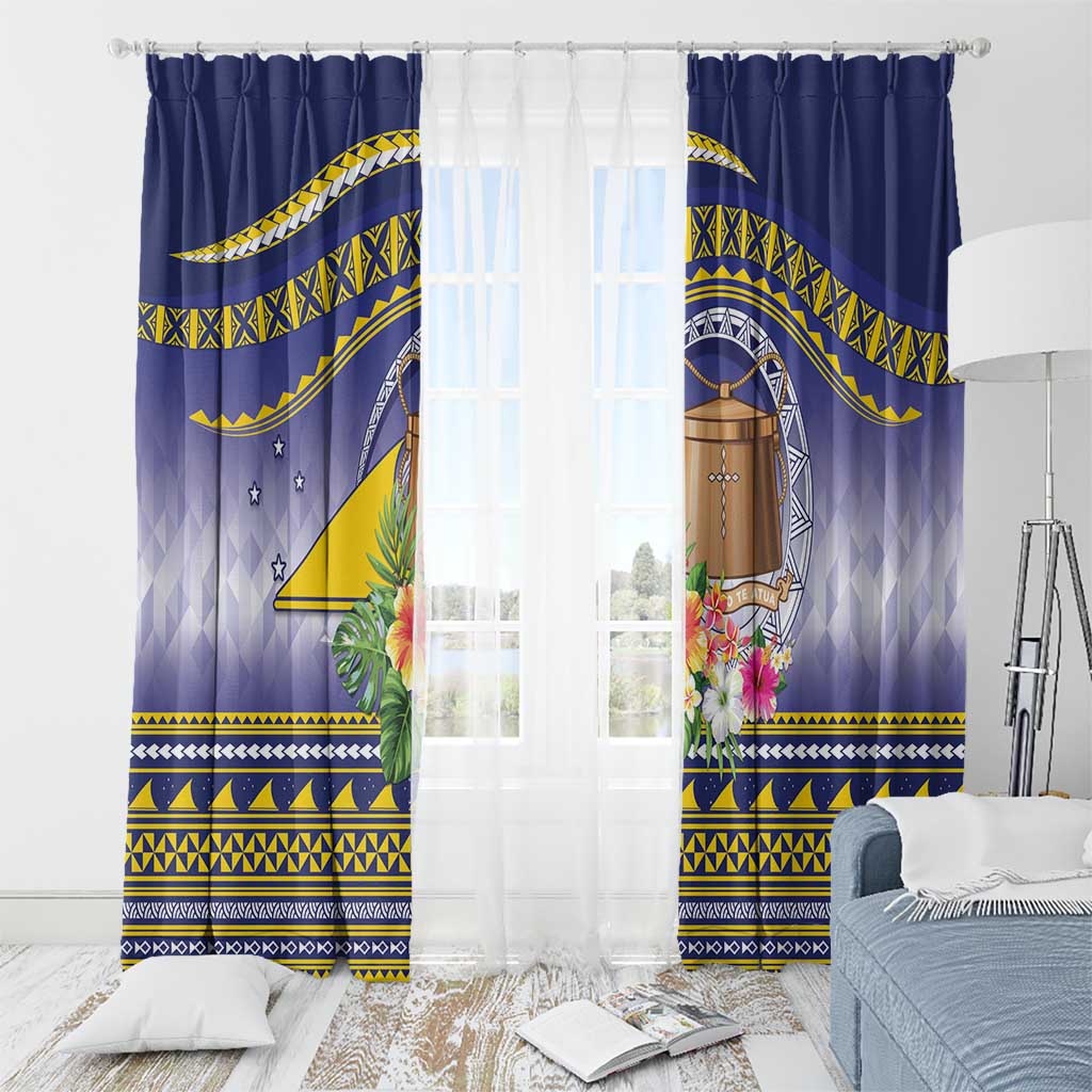 Tokelau Tuluma Window Curtain Polynesian Tropical Flowers