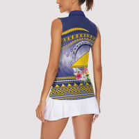 Tokelau Tuluma Women Sleeveless Polo Shirt Polynesian Tropical Flowers LT9 - Polynesian Pride
