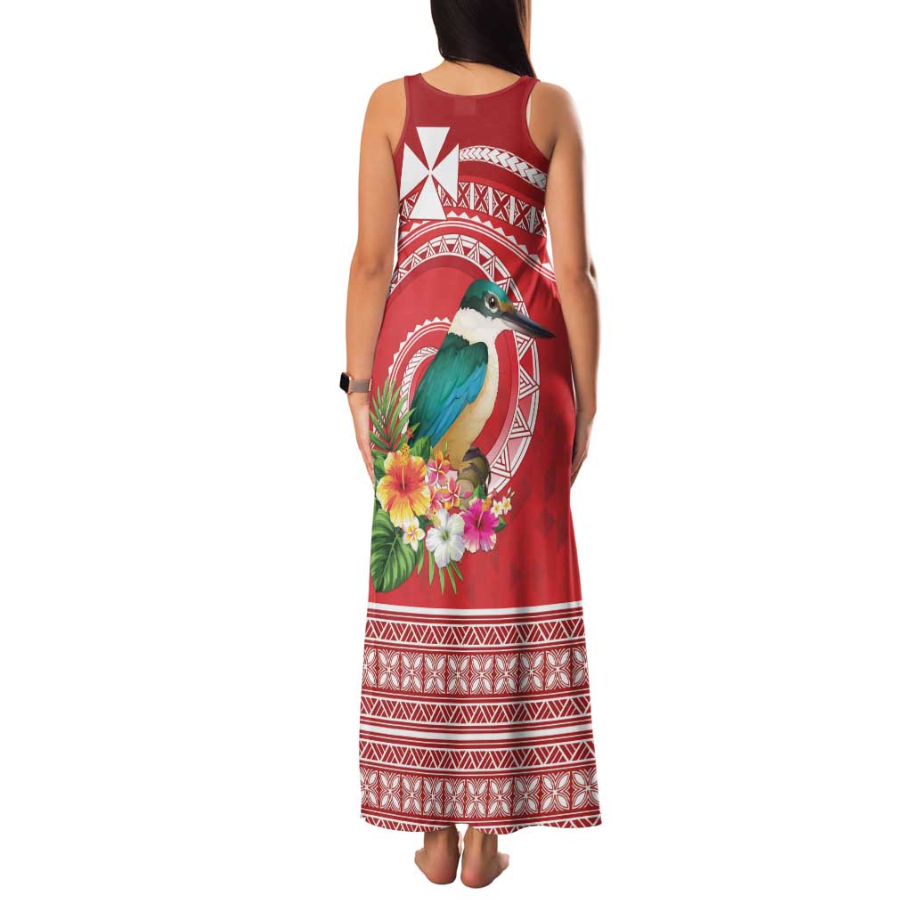 Wallis et Futuna Kingfisher Family Matching Tank Maxi Dress and Hawaiian Shirt Polynesian Tropical Flowers LT9 - Polynesian Pride