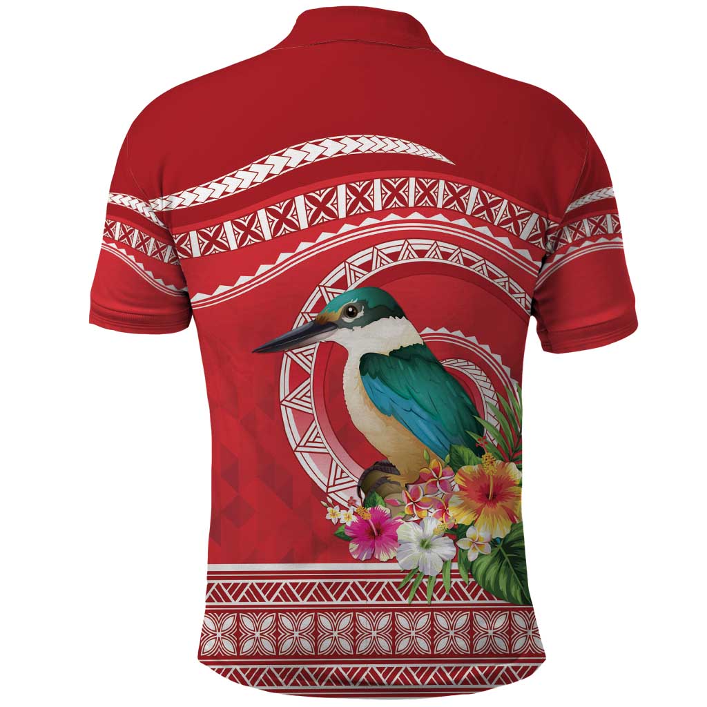 Wallis et Futuna Kingfisher Polo Shirt Polynesian Tropical Flowers LT9 - Polynesian Pride