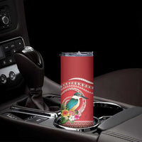 Wallis et Futuna Kingfisher Skinny Tumbler Polynesian Tropical Flowers LT9 - Polynesian Pride