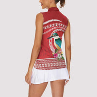Wallis et Futuna Kingfisher Women Sleeveless Polo Shirt Polynesian Tropical Flowers LT9 - Polynesian Pride