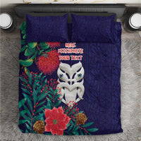 Maori Wheku Meri Kirihimete Personalised Bedding Set All Blue Indigenous Maori Motif - Polynesian Pride