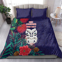 Maori Wheku Meri Kirihimete Personalised Bedding Set All Blue Indigenous Maori Motif - Polynesian Pride