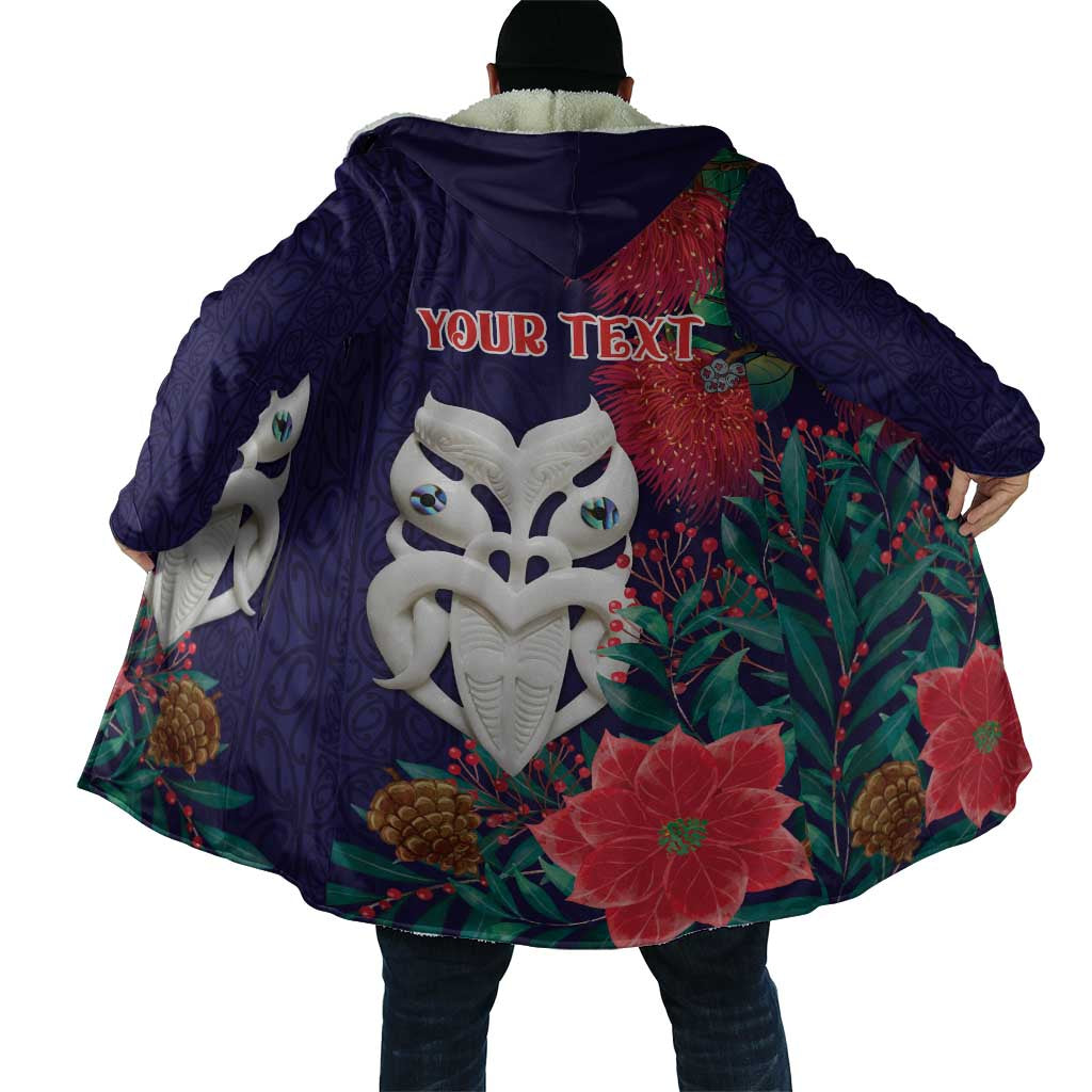 Maori Wheku Meri Kirihimete Personalised Cloak All Blue Indigenous Maori Motif - Polynesian Pride