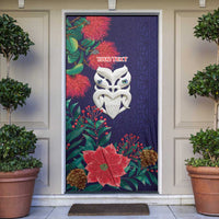 Maori Wheku Meri Kirihimete Personalised Door Cover All Blue Indigenous Maori Motif LT9 Blue - Polynesian Pride