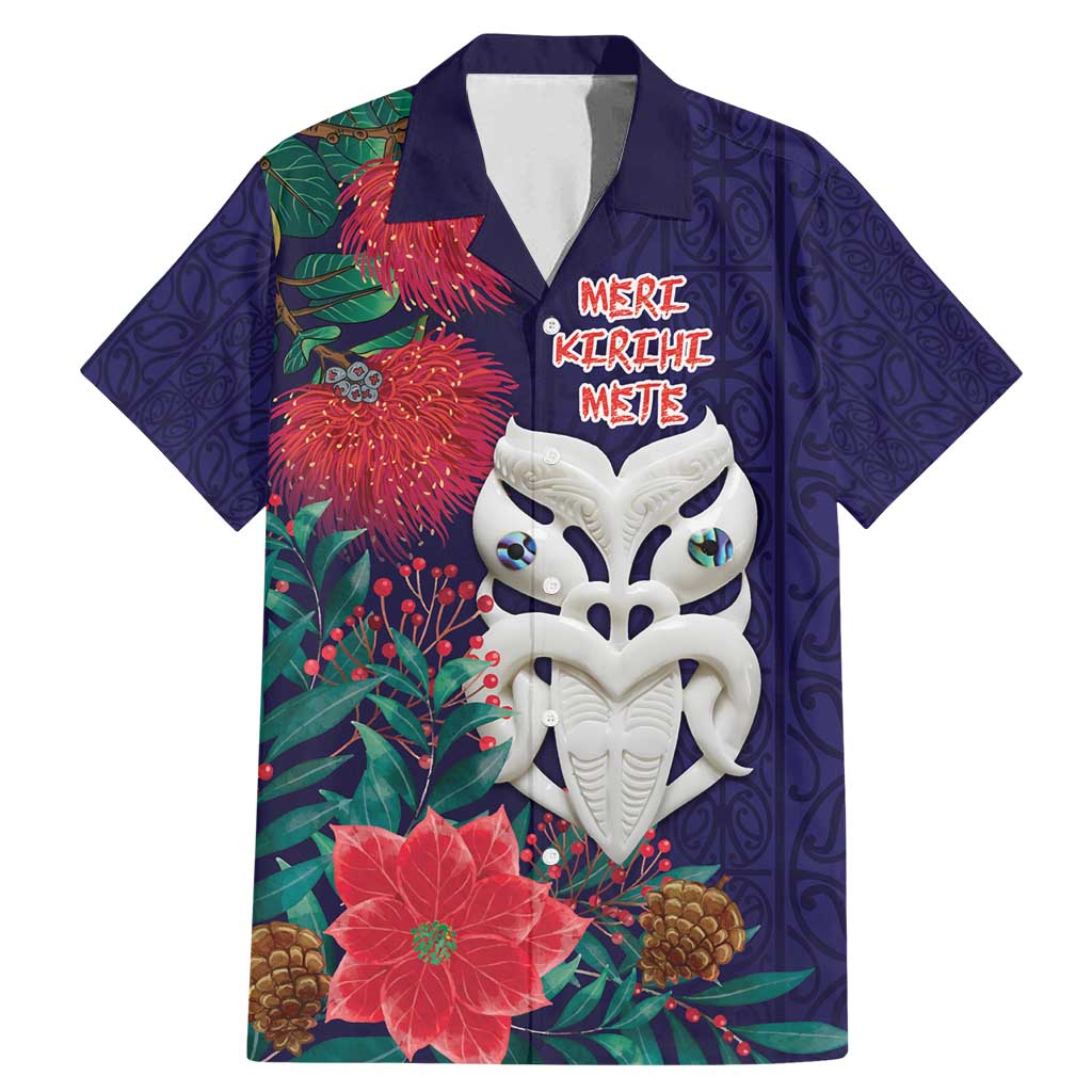 Maori Wheku Meri Kirihimete Personalised Family Matching Mermaid Dress and Hawaiian Shirt All Blue Indigenous Maori Motif LT9 Dad's Shirt - Short Sleeve Blue - Polynesian Pride