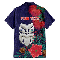 Maori Wheku Meri Kirihimete Personalised Family Matching Summer Maxi Dress and Hawaiian Shirt All Blue Indigenous Maori Motif LT9 - Polynesian Pride