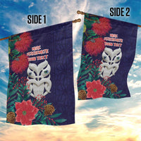 Maori Wheku Meri Kirihimete Personalised Garden Flag All Blue Indigenous Maori Motif LT9 - Polynesian Pride