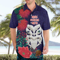Maori Wheku Meri Kirihimete Personalised Hawaiian Shirt All Blue Indigenous Maori Motif LT9 - Polynesian Pride