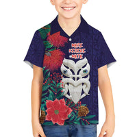 Maori Wheku Meri Kirihimete Personalised Hawaiian Shirt All Blue Indigenous Maori Motif LT9 - Polynesian Pride