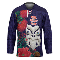 Maori Wheku Meri Kirihimete Personalised Hockey Jersey All Blue Indigenous Maori Motif LT9 Unisex Blue - Polynesian Pride