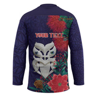 Maori Wheku Meri Kirihimete Personalised Hockey Jersey All Blue Indigenous Maori Motif LT9 - Polynesian Pride