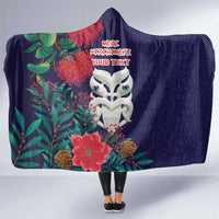 Maori Wheku Meri Kirihimete Personalised Hooded Blanket All Blue Indigenous Maori Motif LT9 One Size Blue - Polynesian Pride