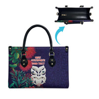 Maori Wheku Meri Kirihimete Personalised Leather Bag All Blue Indigenous Maori Motif - Polynesian Pride