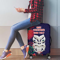 Maori Wheku Meri Kirihimete Personalised Luggage Cover All Blue Indigenous Maori Motif LT9 - Polynesian Pride
