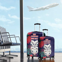 Maori Wheku Meri Kirihimete Personalised Luggage Cover All Blue Indigenous Maori Motif LT9 - Polynesian Pride