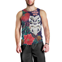 Maori Wheku Meri Kirihimete Personalised Men Tank Top All Blue Indigenous Maori Motif - Polynesian Pride