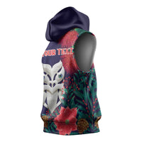 Maori Wheku Meri Kirihimete Personalised Sleeveless Hoodie All Blue Indigenous Maori Motif LT9 - Polynesian Pride
