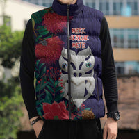Maori Wheku Meri Kirihimete Personalised Sleeveless Puffer Jacket All Blue Indigenous Maori Motif LT9 - Polynesian Pride