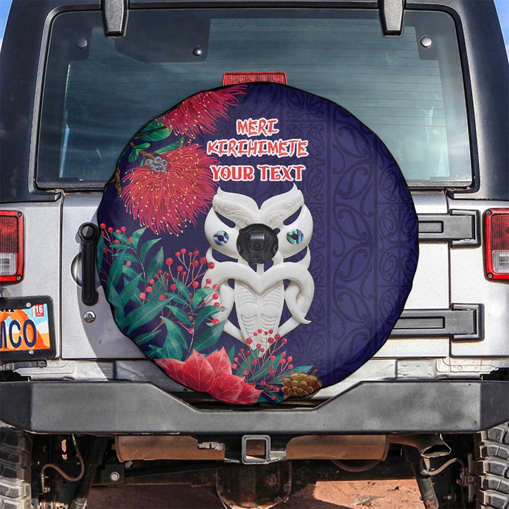 Maori Wheku Meri Kirihimete Personalised Spare Tire Cover All Blue Indigenous Maori Motif LT9 Blue - Polynesian Pride