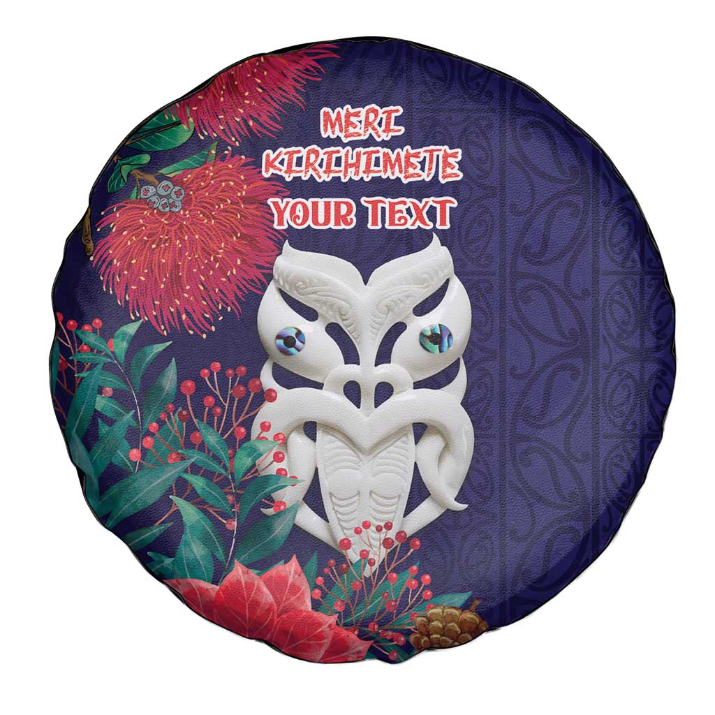 Maori Wheku Meri Kirihimete Personalised Spare Tire Cover All Blue Indigenous Maori Motif LT9 - Polynesian Pride