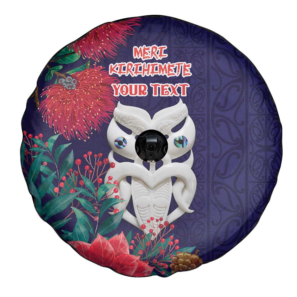 Maori Wheku Meri Kirihimete Personalised Spare Tire Cover All Blue Indigenous Maori Motif LT9 - Polynesian Pride
