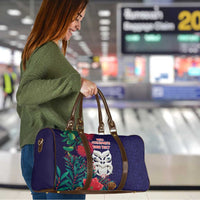 Maori Wheku Meri Kirihimete Personalised Travel Bag All Blue Indigenous Maori Motif LT9 - Polynesian Pride