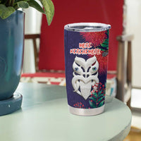 Maori Wheku Meri Kirihimete Personalised Tumbler Cup All Blue Indigenous Maori Motif LT9 - Polynesian Pride