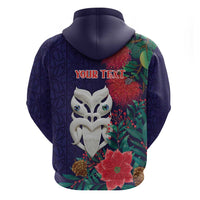 Maori Wheku Meri Kirihimete Personalised Zip Hoodie All Blue Indigenous Maori Motif LT9 - Polynesian Pride