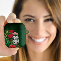 Maori Wheku Meri Kirihimete Personalised AirPods Case All Green Indigenous Maori Motif LT9 - Polynesian Pride
