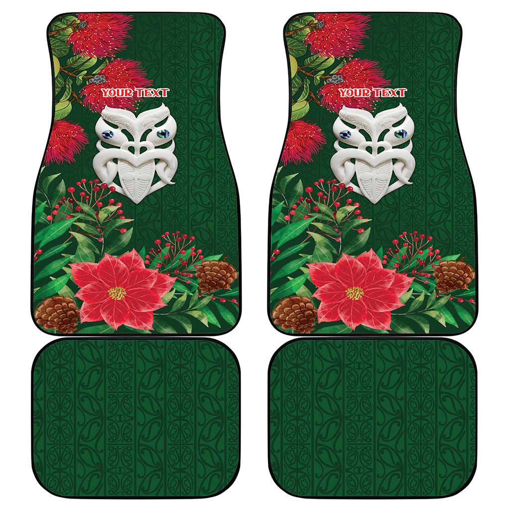 Maori Wheku Meri Kirihimete Personalised Car Mats All Green Indigenous Maori Motif LT9 - Polynesian Pride