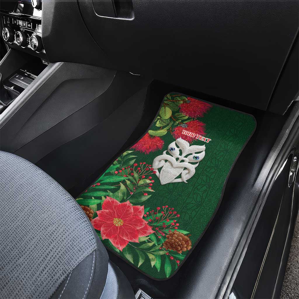 Maori Wheku Meri Kirihimete Personalised Car Mats All Green Indigenous Maori Motif LT9 - Polynesian Pride