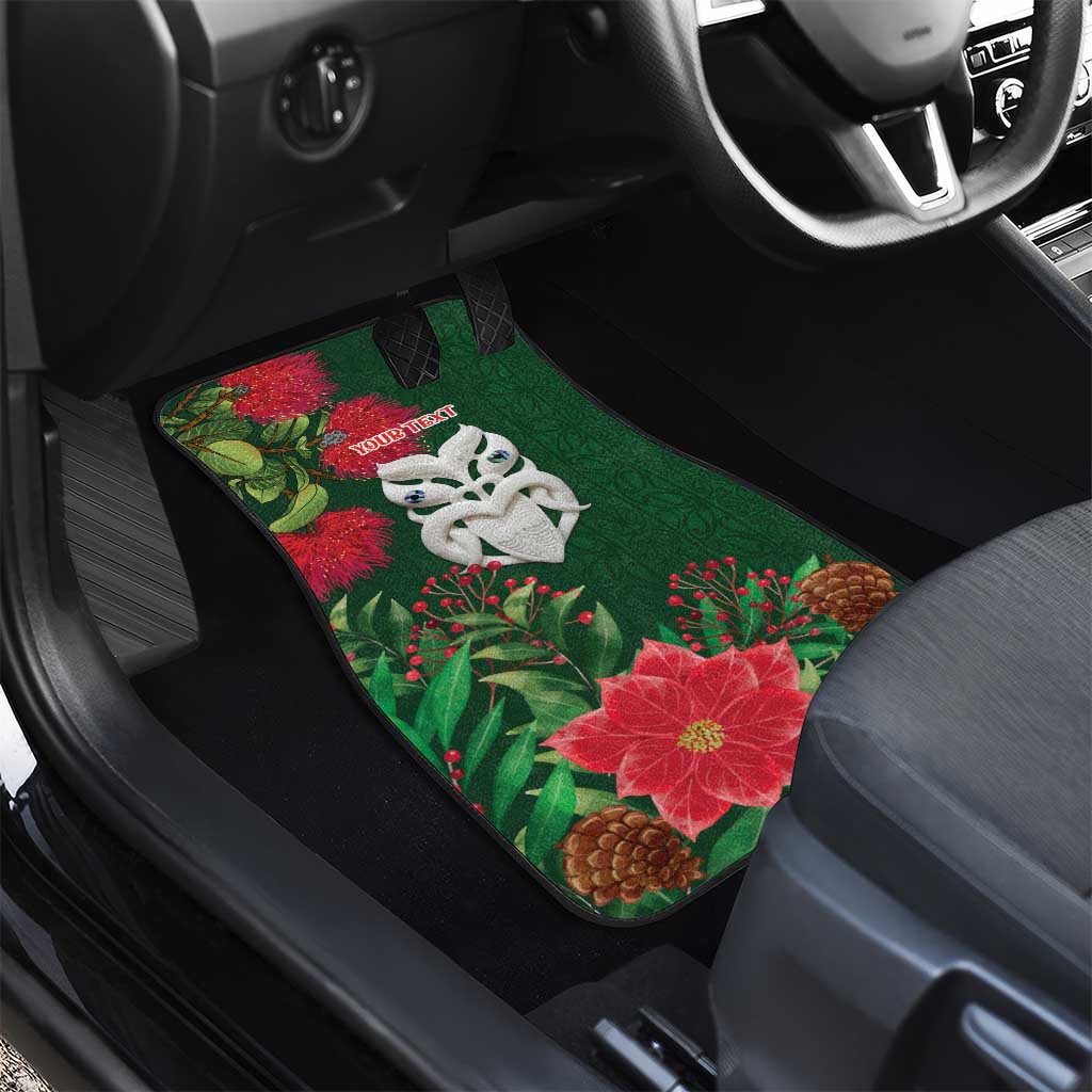 Maori Wheku Meri Kirihimete Personalised Car Mats All Green Indigenous Maori Motif LT9 - Polynesian Pride