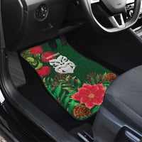 Maori Wheku Meri Kirihimete Personalised Car Mats All Green Indigenous Maori Motif LT9 - Polynesian Pride