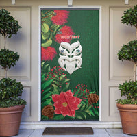 Maori Wheku Meri Kirihimete Personalised Door Cover All Green Indigenous Maori Motif LT9 Green - Polynesian Pride