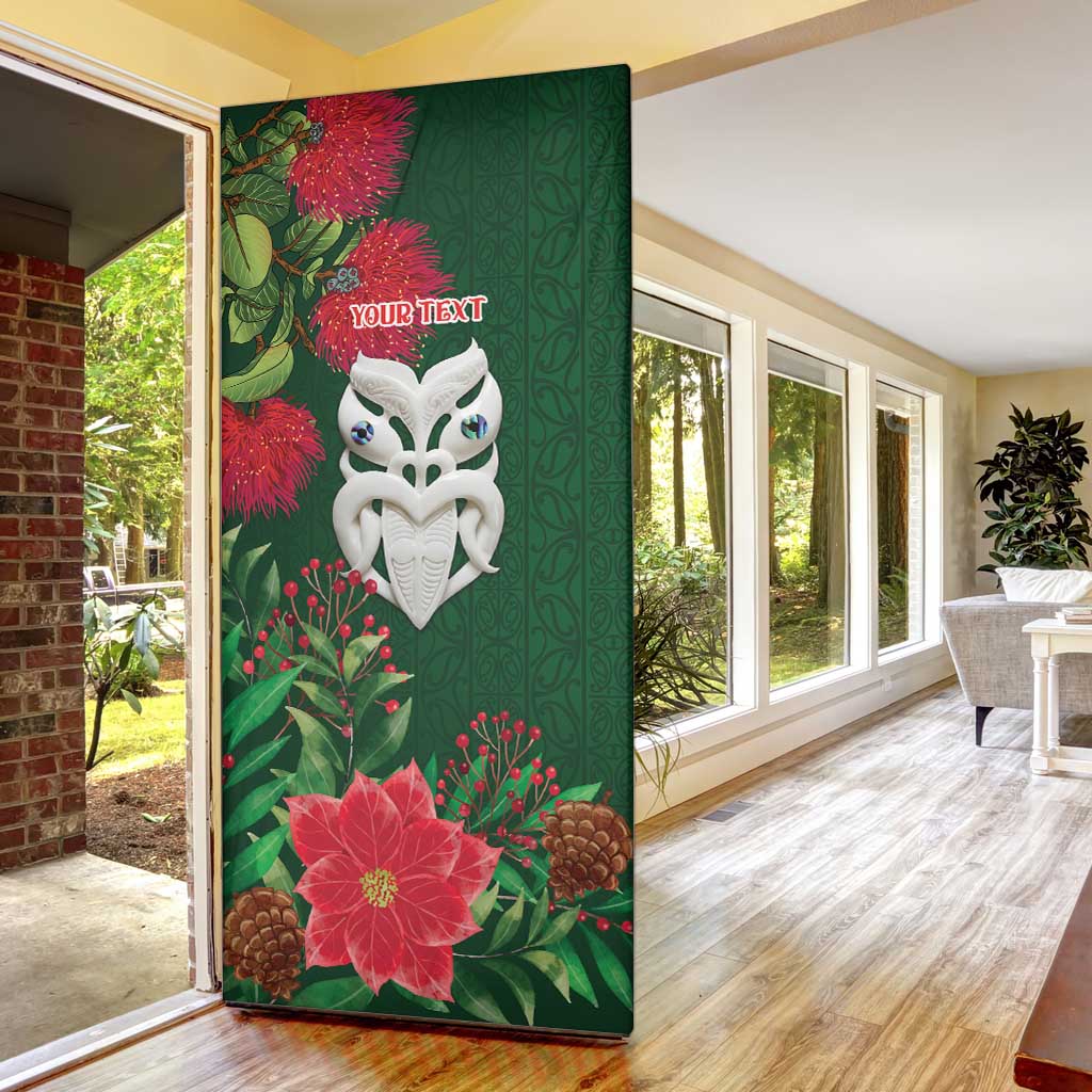 Maori Wheku Meri Kirihimete Personalised Door Cover All Green Indigenous Maori Motif LT9 - Polynesian Pride