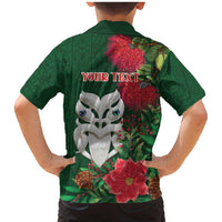 Maori Wheku Meri Kirihimete Personalised Family Matching Mermaid Dress and Hawaiian Shirt All Green Indigenous Maori Motif LT9 - Polynesian Pride