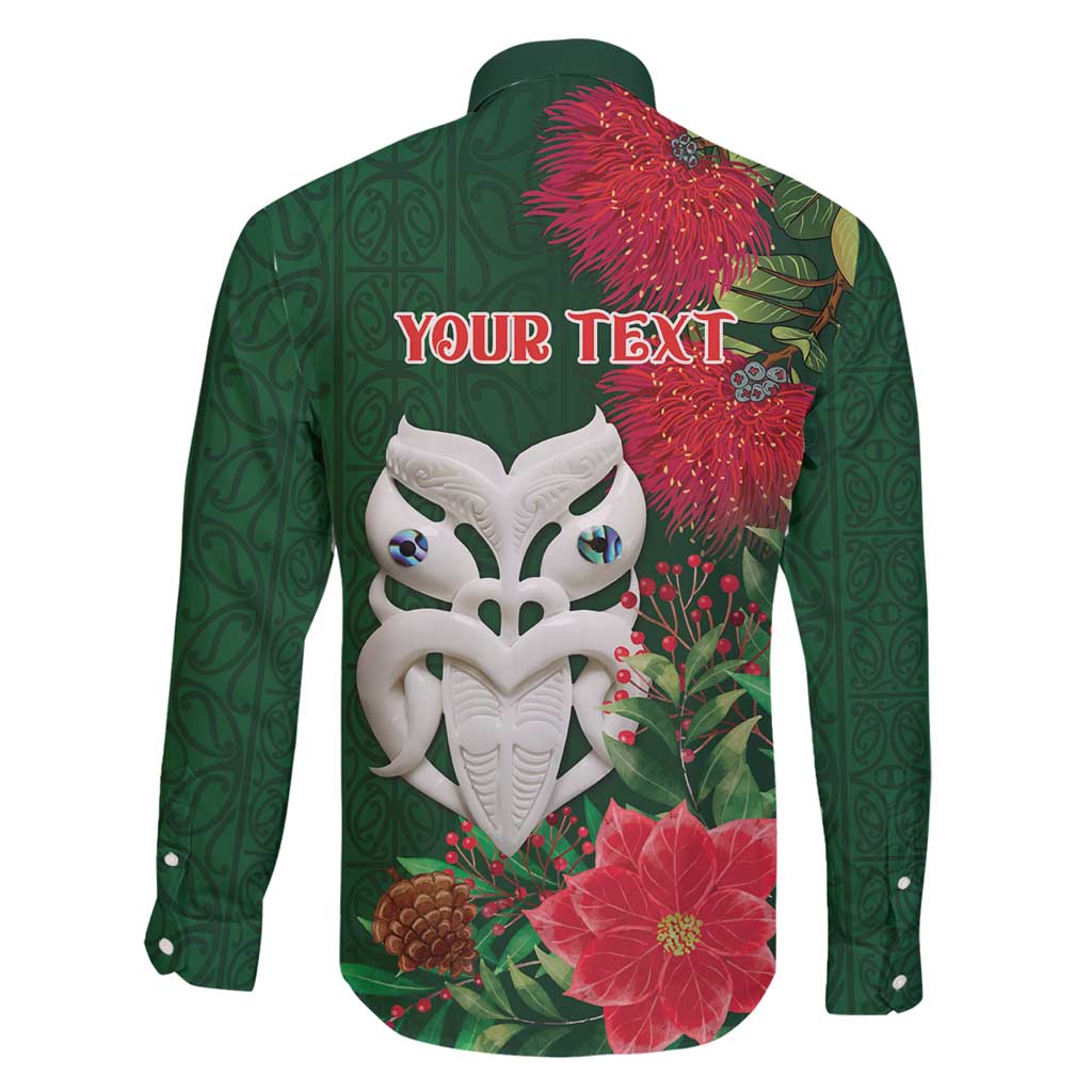 Maori Wheku Meri Kirihimete Personalised Family Matching Mermaid Dress and Hawaiian Shirt All Green Indigenous Maori Motif LT9 - Polynesian Pride