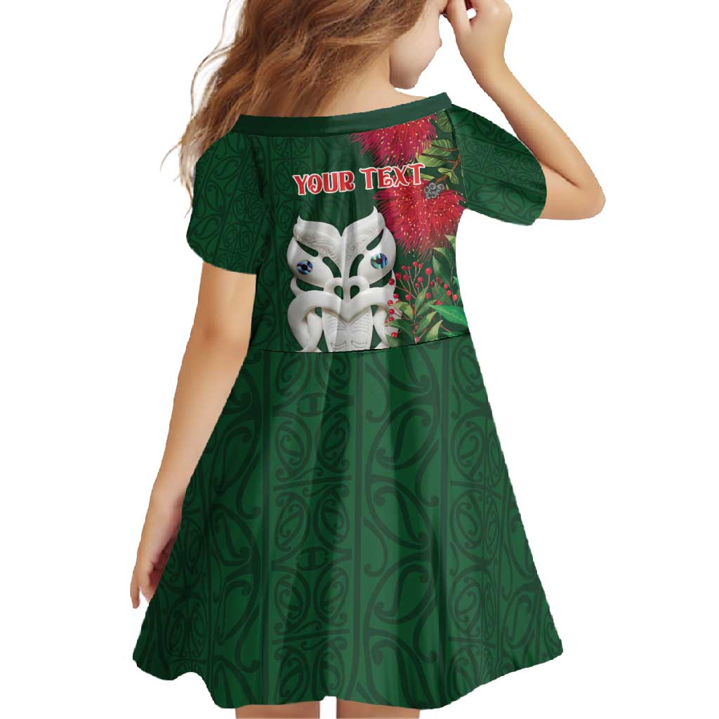Maori Wheku Meri Kirihimete Personalised Family Matching Off Shoulder Maxi Dress and Hawaiian Shirt All Green Indigenous Maori Motif LT9 - Polynesian Pride