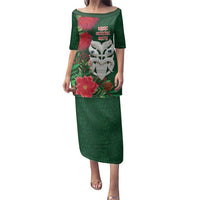 Maori Wheku Meri Kirihimete Personalised Family Matching Puletasi and Hawaiian Shirt All Green Indigenous Maori Motif LT9 Mom's Dress Green - Polynesian Pride