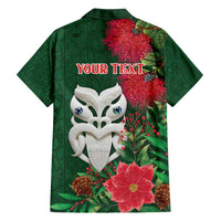 Maori Wheku Meri Kirihimete Personalised Family Matching Tank Maxi Dress and Hawaiian Shirt All Green Indigenous Maori Motif LT9 - Polynesian Pride