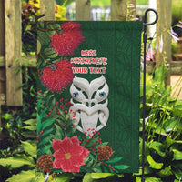 Maori Wheku Meri Kirihimete Personalised Garden Flag All Green Indigenous Maori Motif LT9 Garden Flag Green - Polynesian Pride