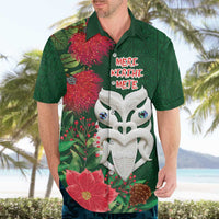 Maori Wheku Meri Kirihimete Personalised Hawaiian Shirt All Green Indigenous Maori Motif LT9 - Polynesian Pride