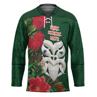 Maori Wheku Meri Kirihimete Personalised Hockey Jersey All Green Indigenous Maori Motif LT9 Unisex Green - Polynesian Pride