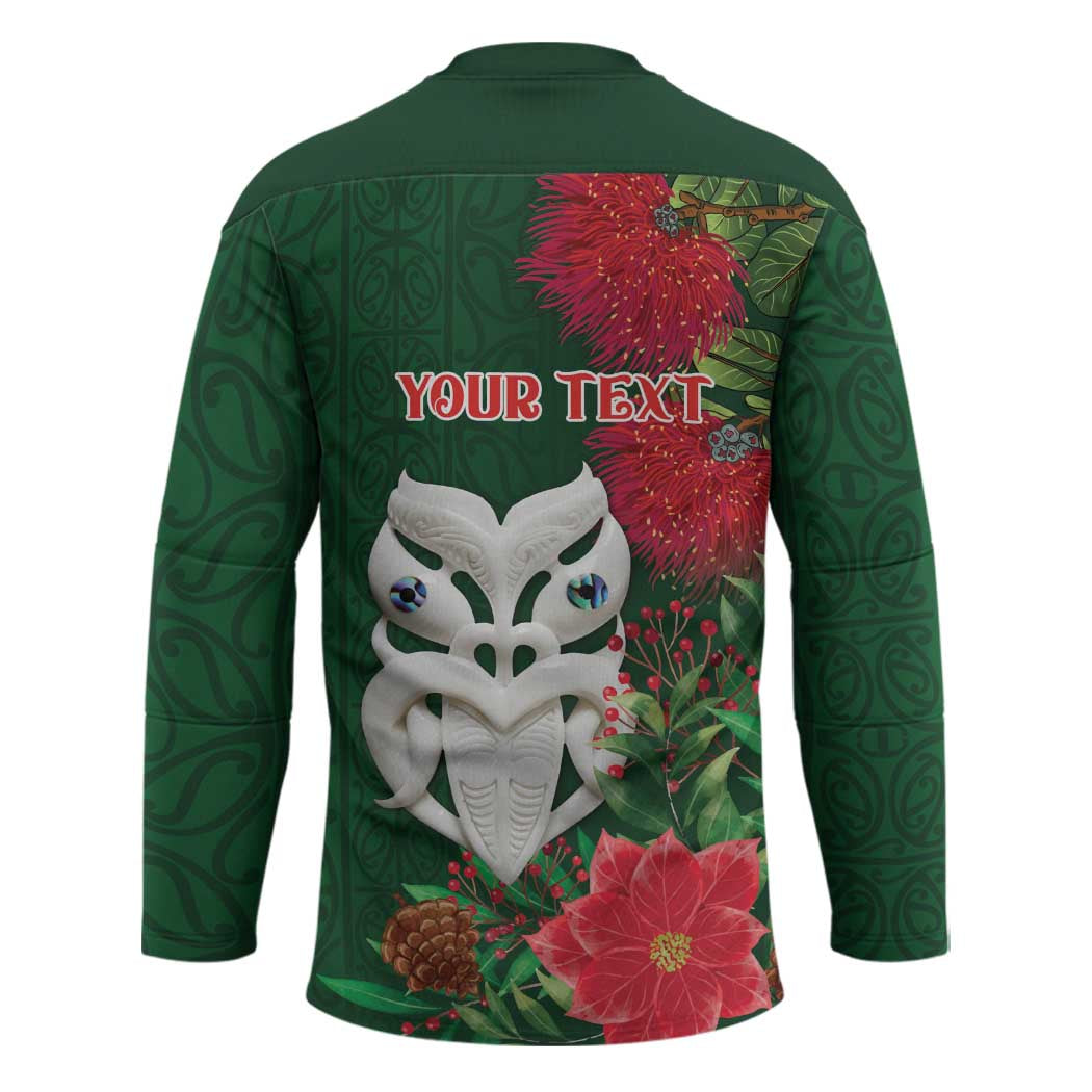 Maori Wheku Meri Kirihimete Personalised Hockey Jersey All Green Indigenous Maori Motif LT9 - Polynesian Pride