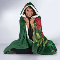 Maori Wheku Meri Kirihimete Personalised Hooded Blanket All Green Indigenous Maori Motif LT9 - Polynesian Pride