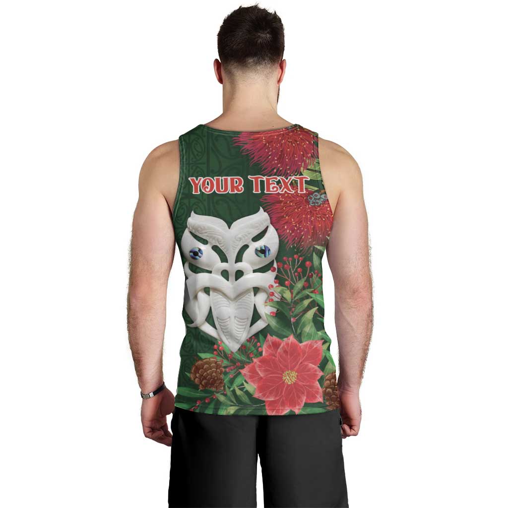 Maori Wheku Meri Kirihimete Personalised Men Tank Top All Green Indigenous Maori Motif LT9 - Polynesian Pride